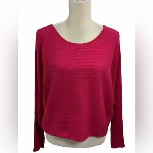 BCBGeneration Fuchsia Ribbed Kimono Sweater Women’s XL Long Sleeve Pullover